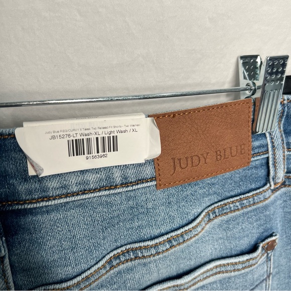NWT Judy Blue High Waist Cut Off Denim Jean Shorts XL Style JB15276 Light Wash - Picture 8 of 13